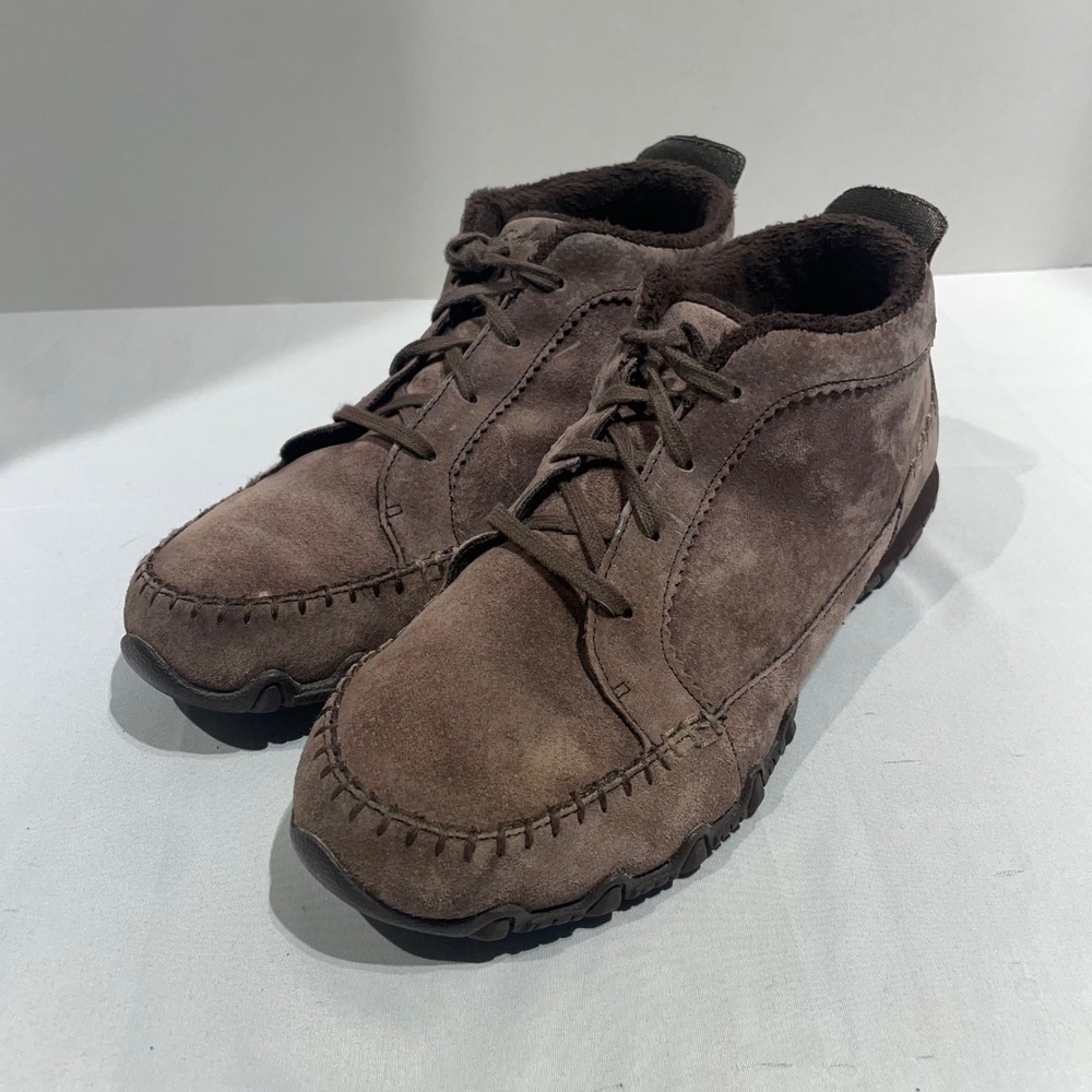 Skechers Relaxed Fit Memory Foam Suede Ankle Boots Chocolate Brown Womens 9.5